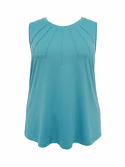  Casual Tank Top Women's Plus Seam Detail Round Neck Slight Stretch