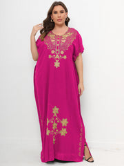  Floral Print Maxi Kaftan Dress