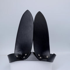 Punk Rabbit Ear Headgears Leather Head Cover Mask Cosplay Costume Accessory