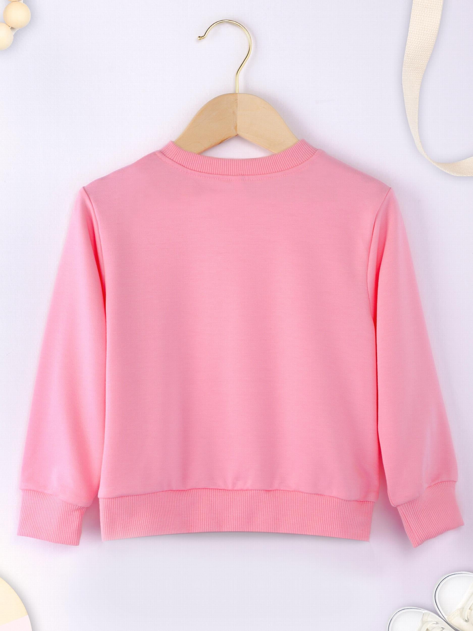 Girls Fun Print Crew Neck Sweatshirt Tops - Spring Fall Outfits