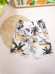 Boys Casual Coconut Trees Shorts for Vacation