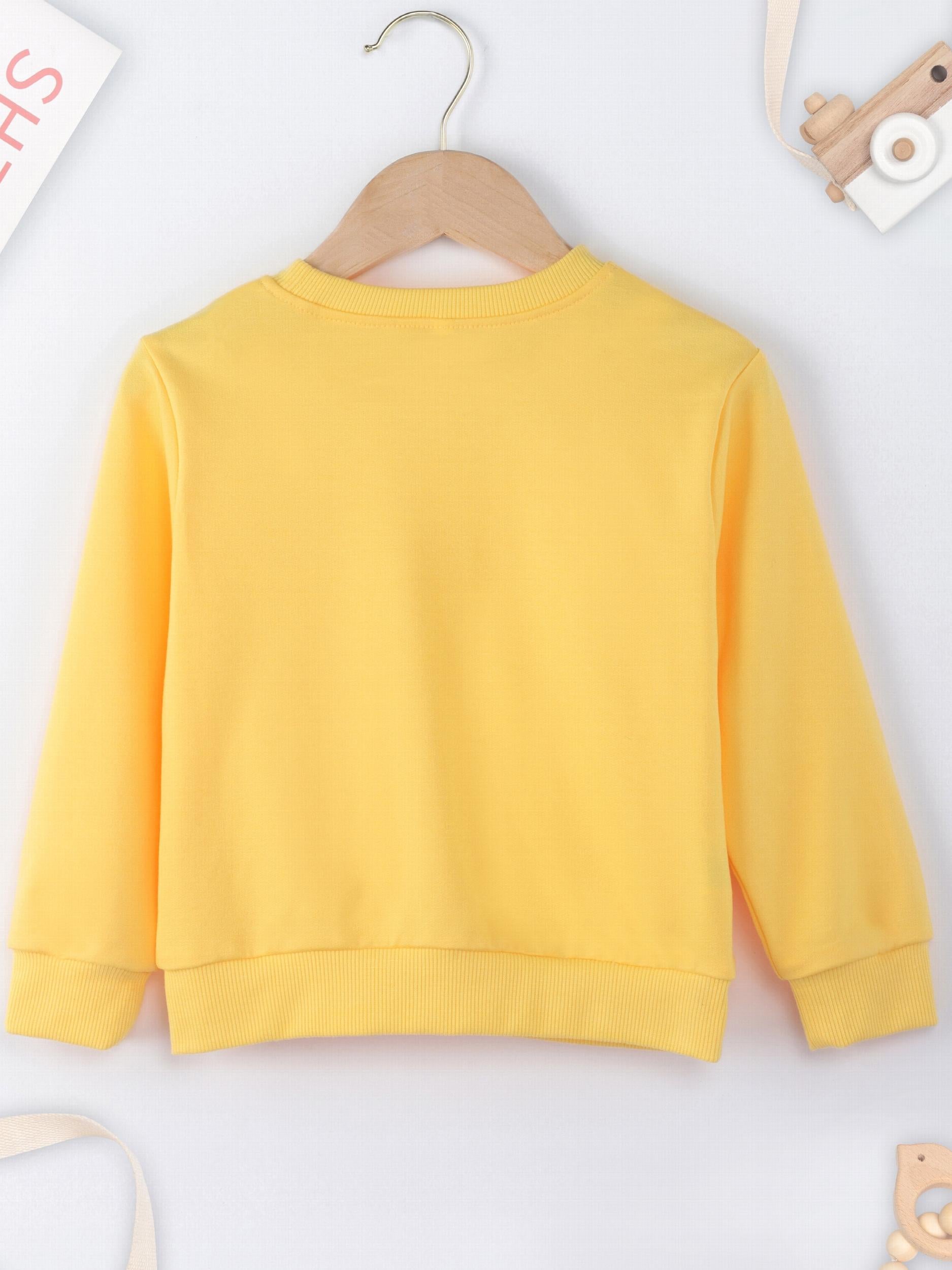 Boys Letter Print Crew Neck Sweatshirt Long Sleeve Casual Tops