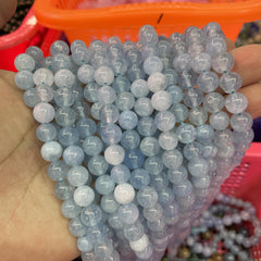 6 8 10MM Natural Aquamarine Beads for Jewelry Making DIY