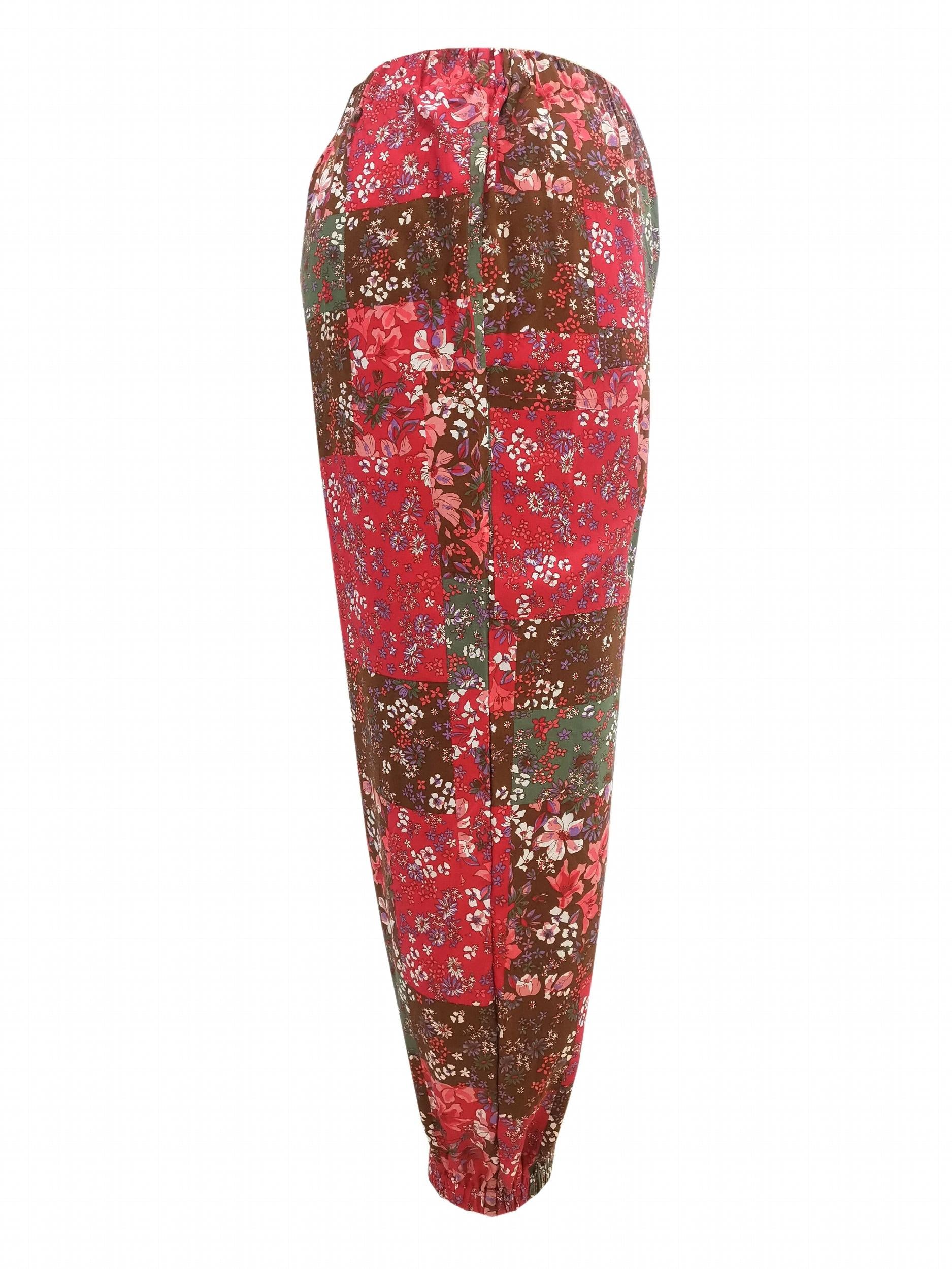  Floral Print Sporty Pants with Pockets