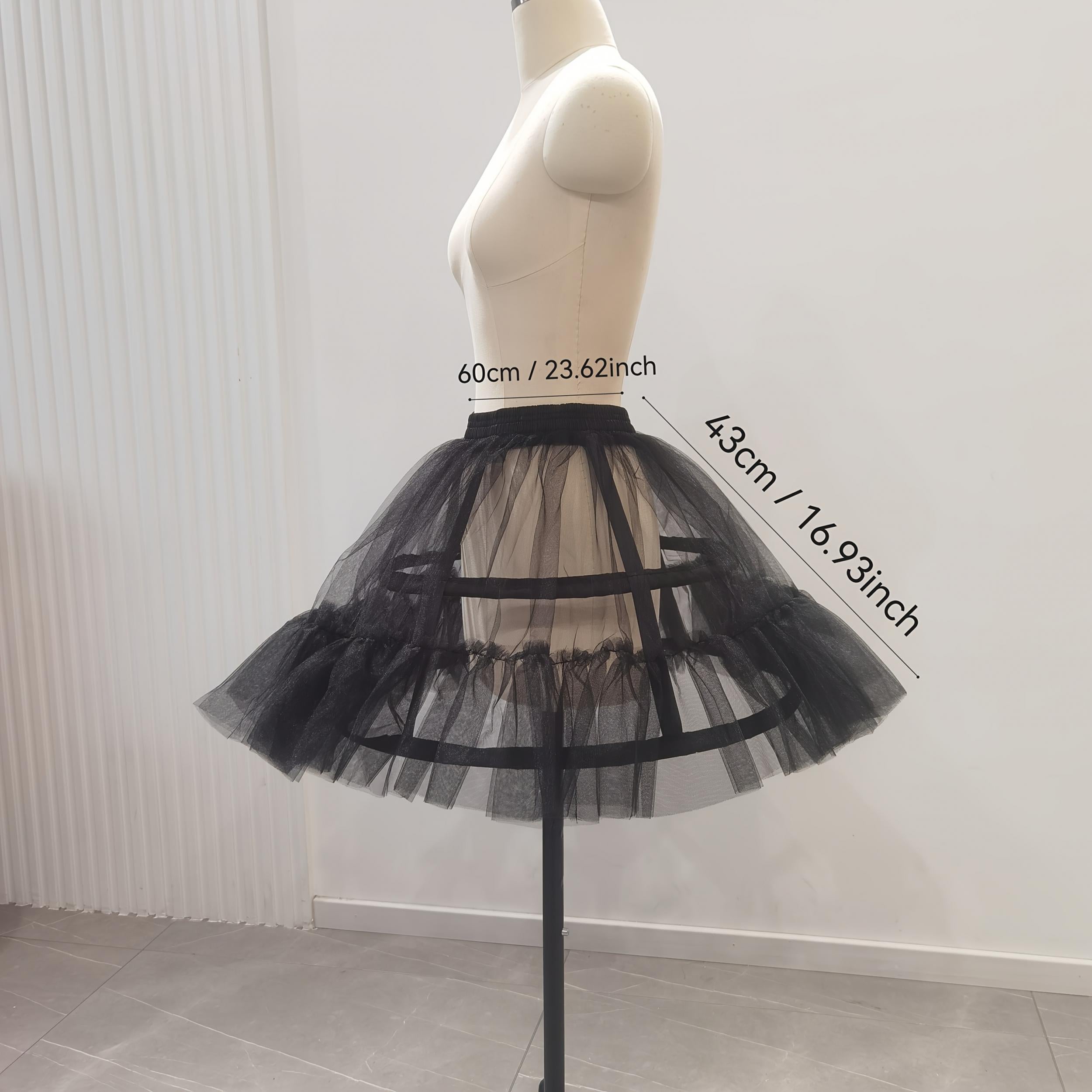 Short Skirt with Elastic Waistband & Steel Rings by Sayabridal