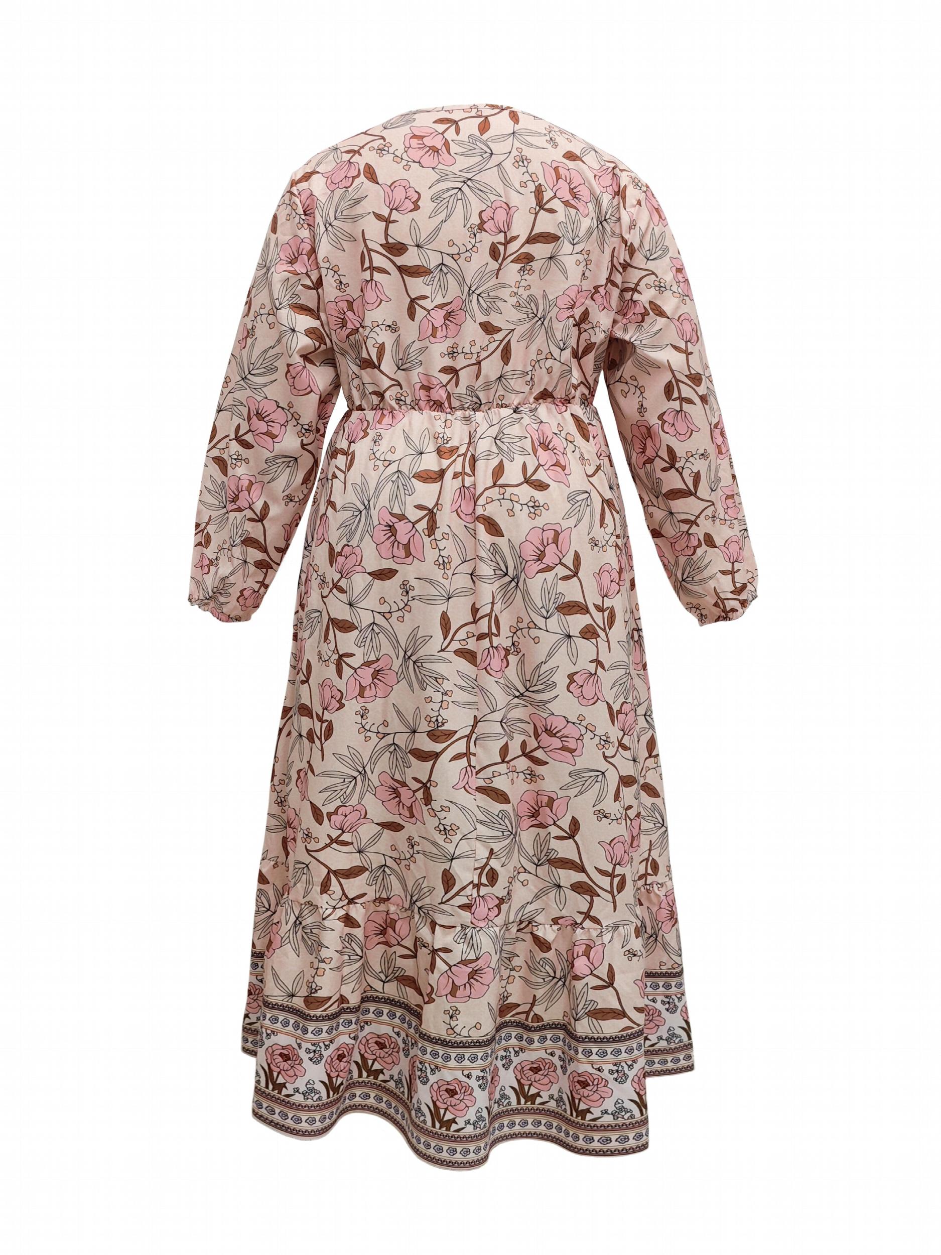  Women's Floral Print Maxi Smock Dress