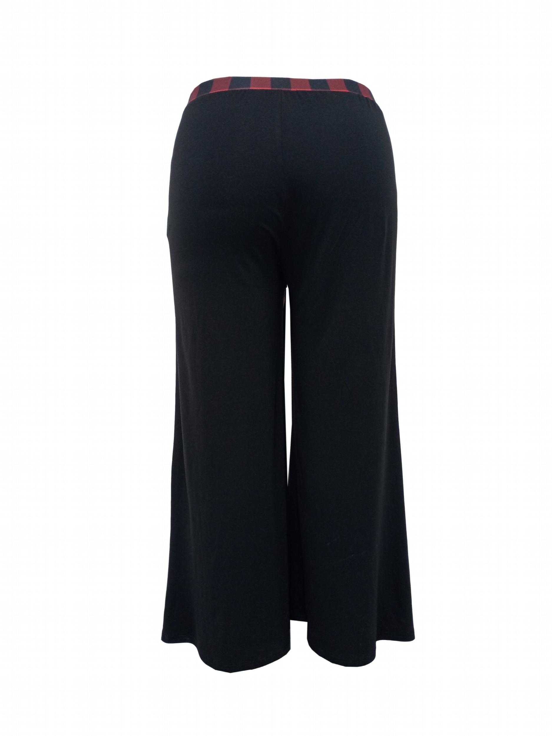 Women's Plus Plaid Print High Waist Wide Leg Pants With Belt