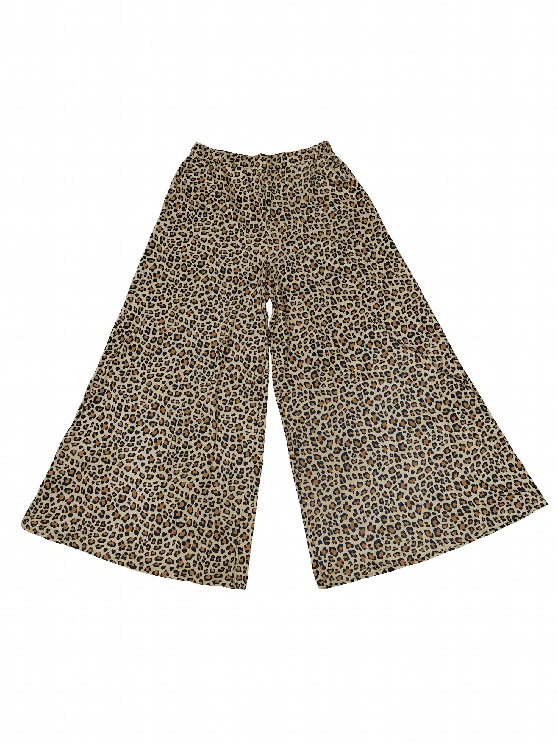 Women's Plus Leopard Print Wide Leg Trousers