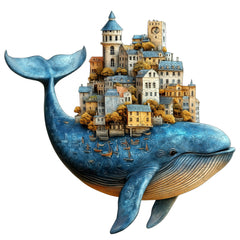 Whaleback City Wooden Puzzle Parrotfish Art Brain Exercise Decor