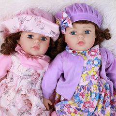 2 Pack Reborn Baby Dolls Soft Vinyl Head & Limbs 25" Fashionable Toy for Kids
