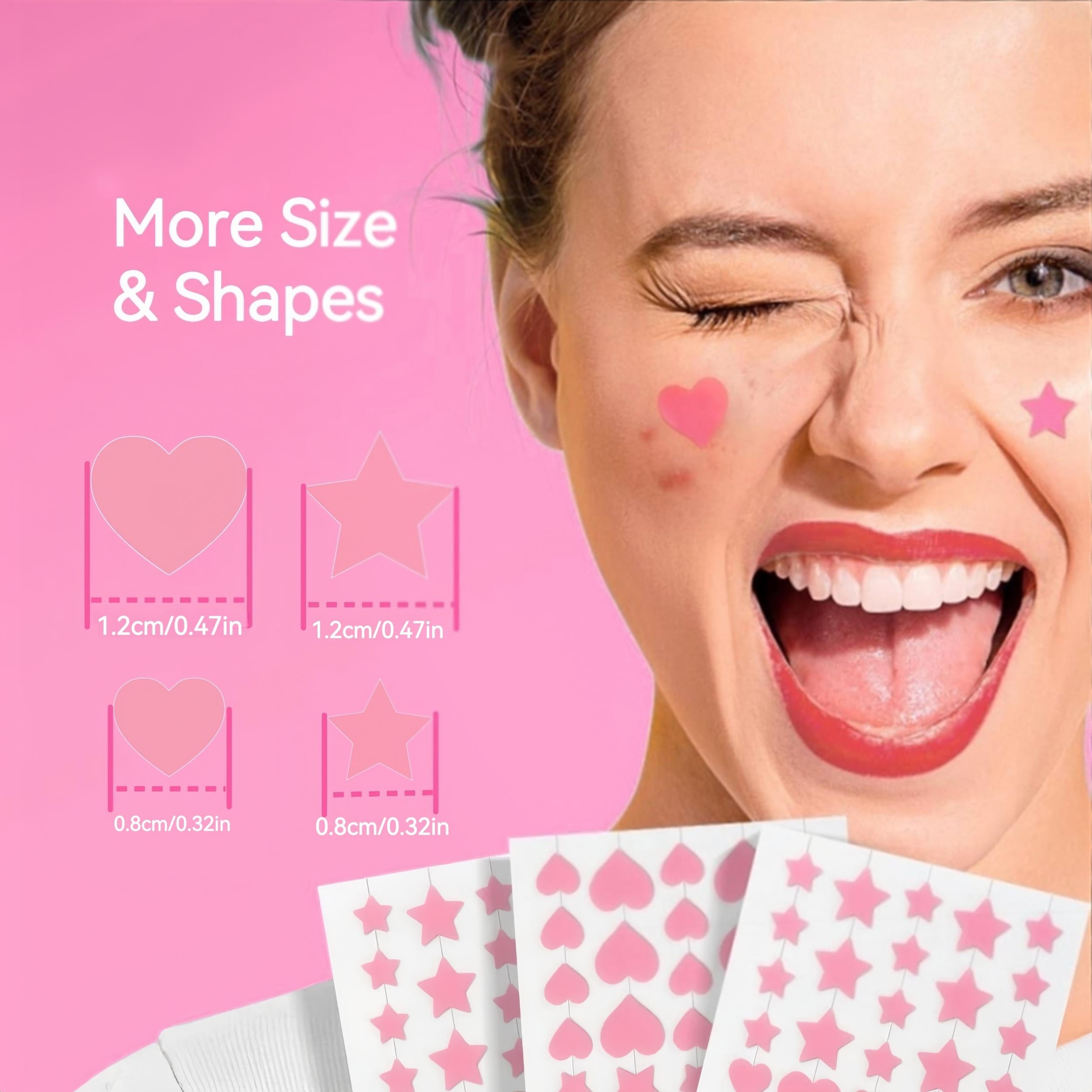 360 Counts Pink Heart & Star Shaped Acne Patch Hydrocolloid Acne Patches