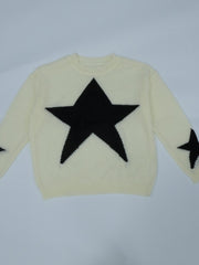 Star Pattern Drop Shoulder Sweater Long Sleeve Casual Sweater