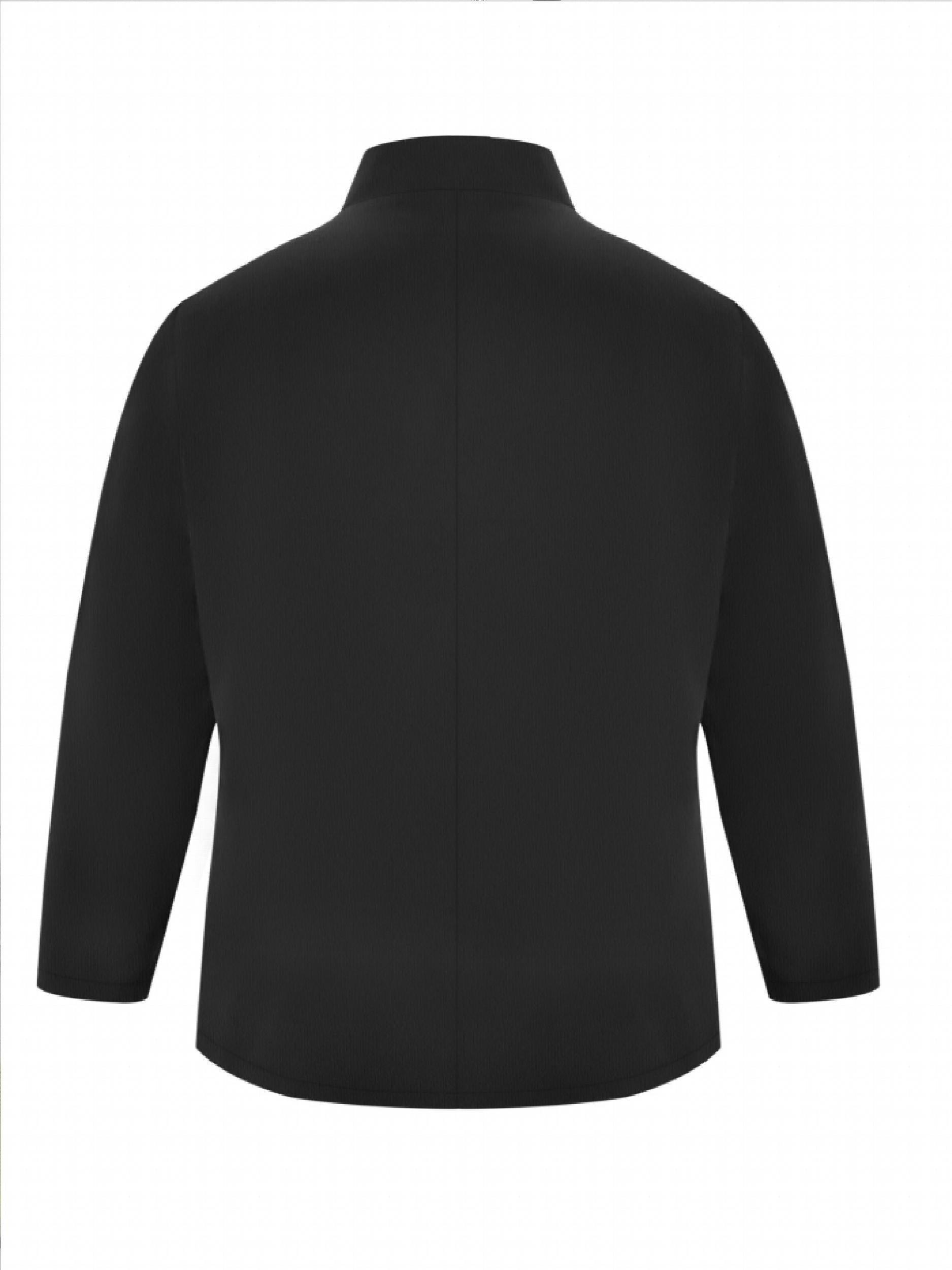  Solid Split Lapel Collar Open Front Slim Fit Blazer