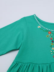 Girls' Vintage Floral Embroidery Cotton Dress For 2-8 Years