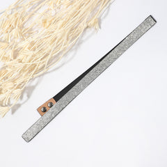 Sparkling Rhinestone Elastic Belt Silvery Waistband for Party