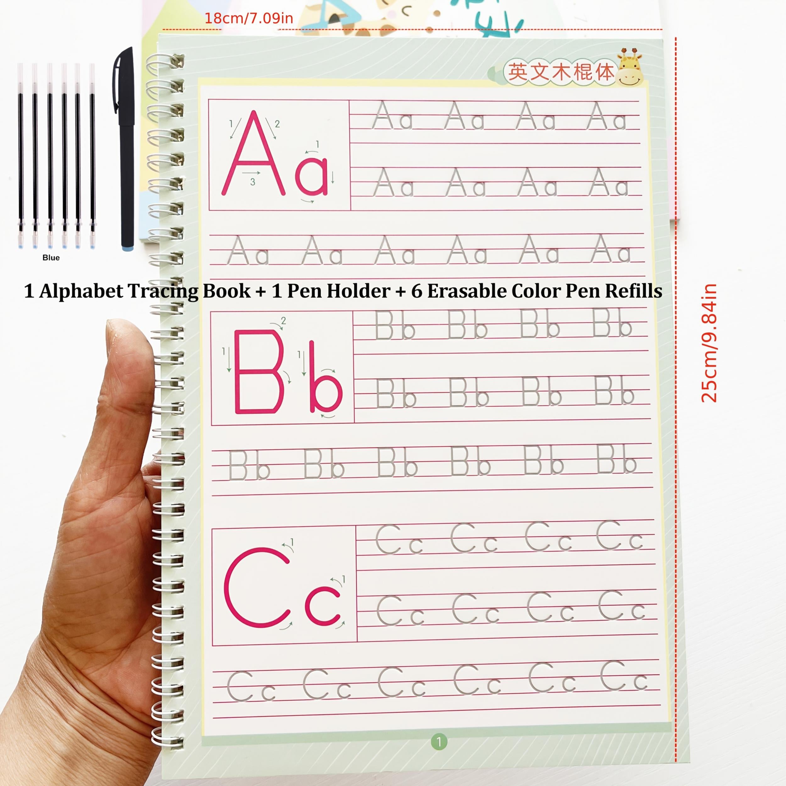 Adult Handwriting Practice Workbook Cursive & Print Tracing with Pen