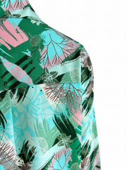  Leaf Print Long Sleeve Shirt