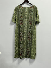 Floral Print Button Boho Dress with Pockets
