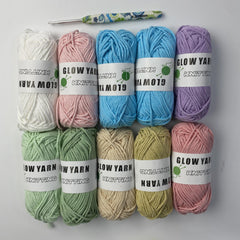 Glow In The Dark Yarn 10 Rolls Pack Soft Yarn for Crocheting & Knitt