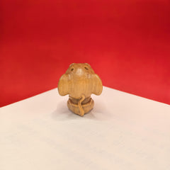 Hand Carved Mouse Statue Expressive Eyes Recycled Wood Mini Decor Gift