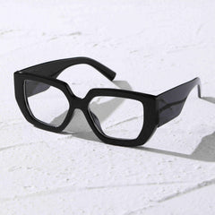 Cat Eye Clear Lens Glasses Wide Temple Anti Light Eyewear