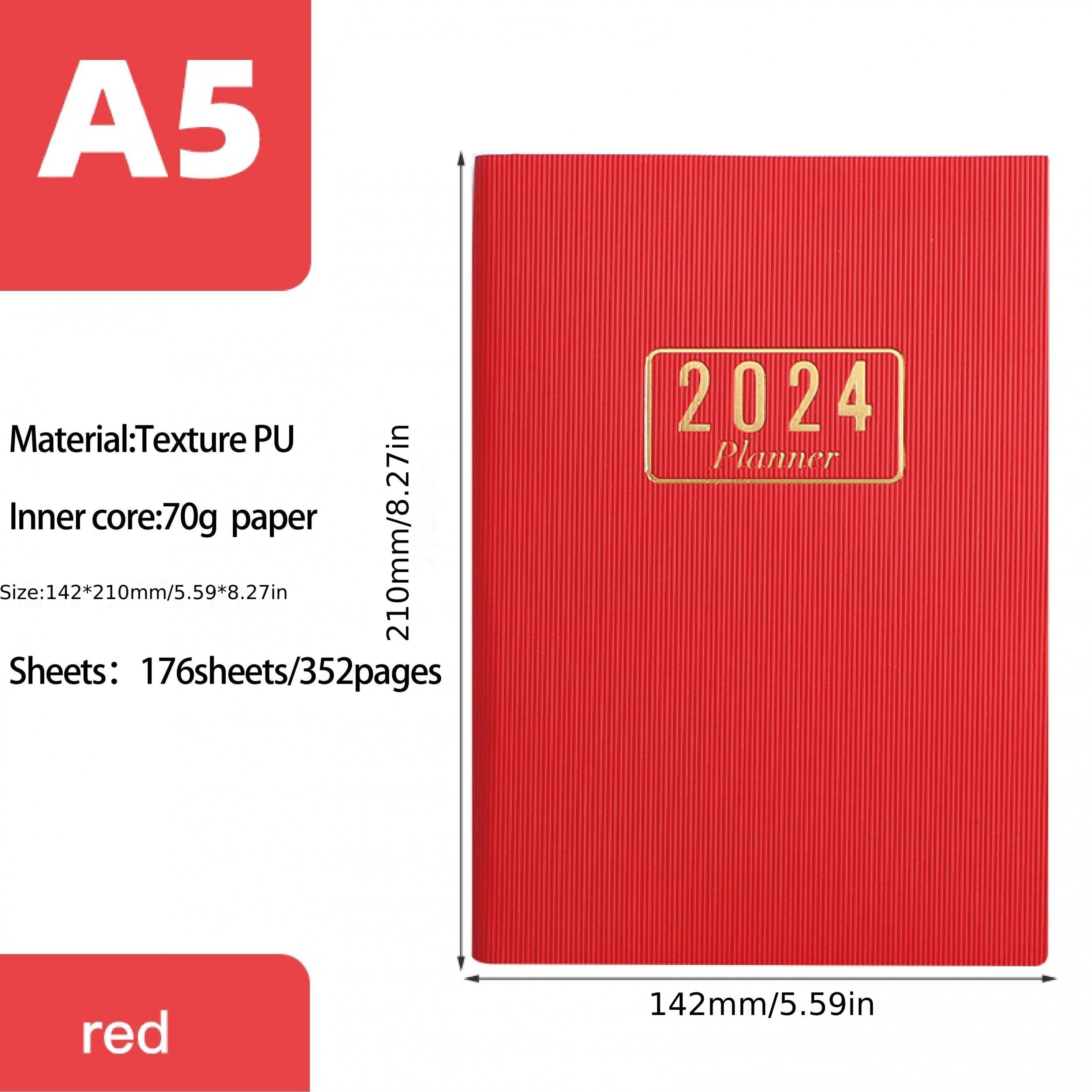 A5 Daily Planner Notebook Time Management Calendar Plus Monthly Index Sticke