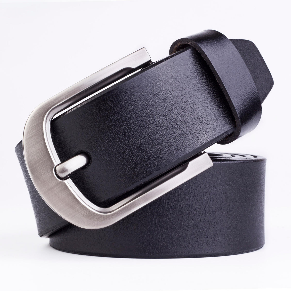 Men's Cowhide Leather Belt Retro Middle-aged & Young Pin Buckle Belt