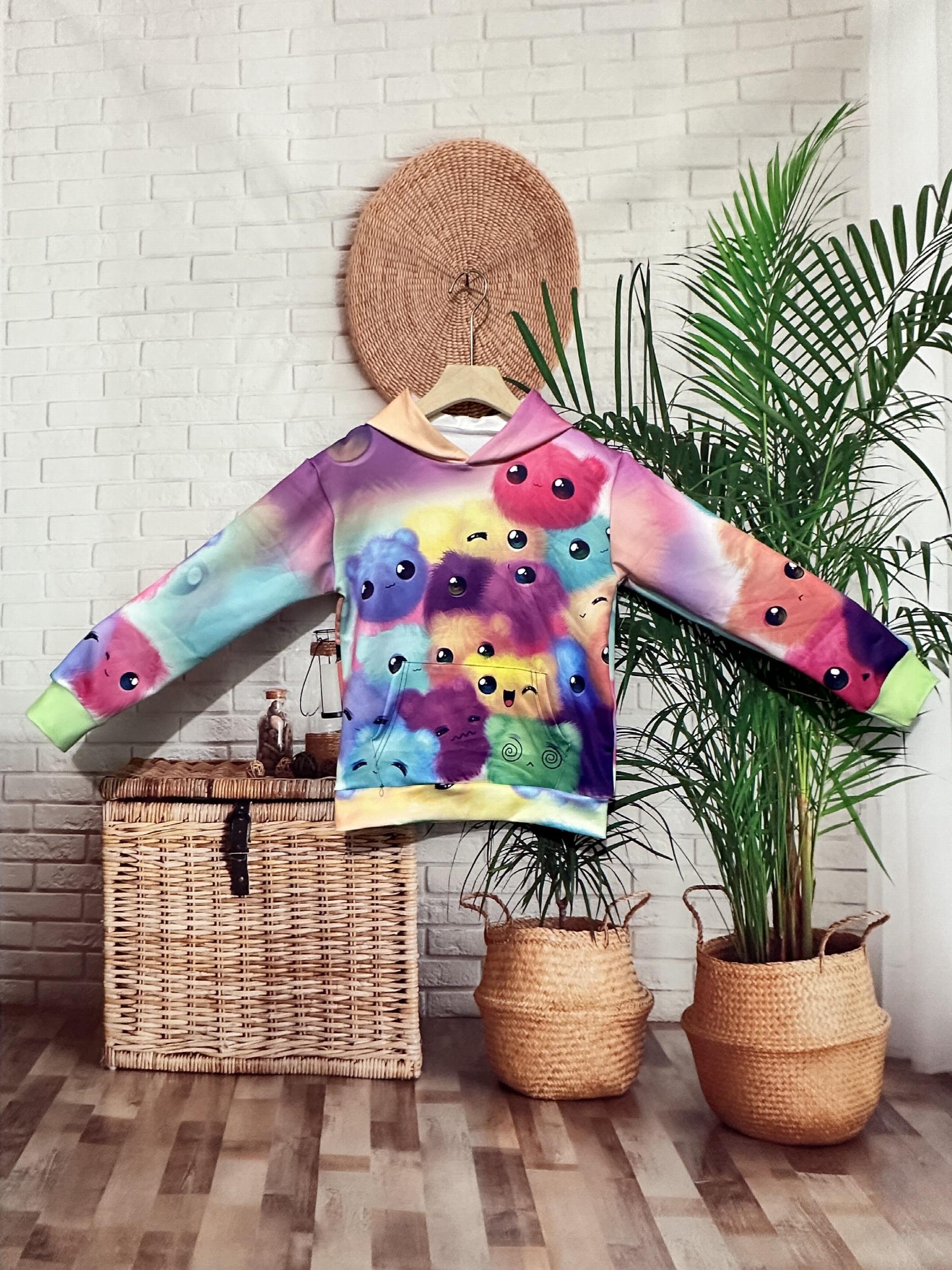 Rainbow Spirits Graphic Hoodie Girls Comfy Pullover Spring Fall Gift