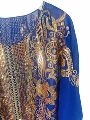  Women's African Sequin Embroidered Dashiki Dress