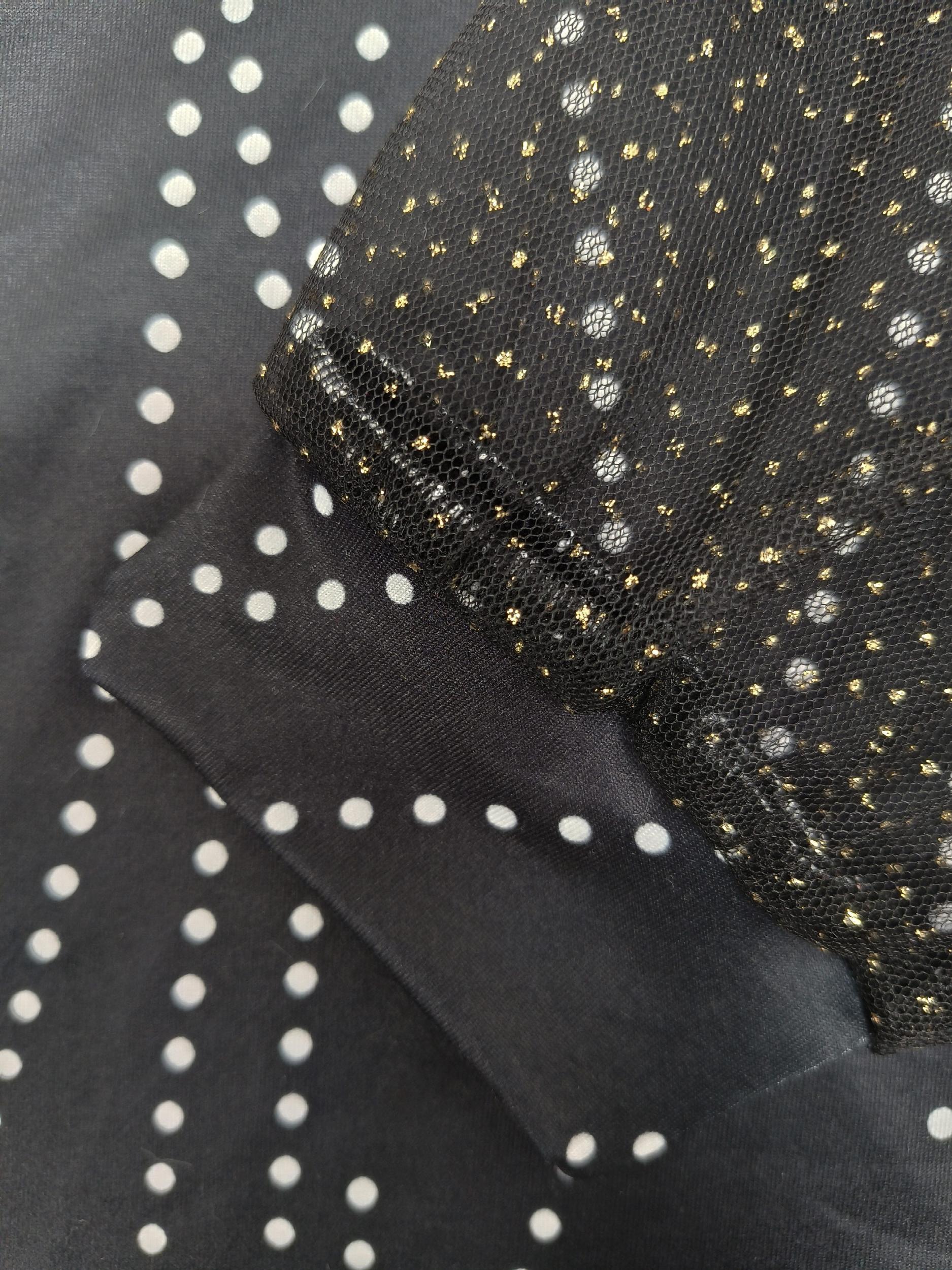  Women's Dot Print Long Sleeve V Neck Dress