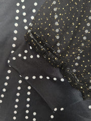  Women's Dot Print Long Sleeve V Neck Dress