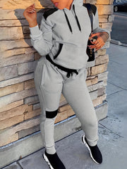  Colorblock Hoodie & Pants 2 Piece Set