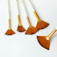 5pcs Fan-shaped Brush Set Nylon Hair Art Painting Watercolor Acrylic Brush