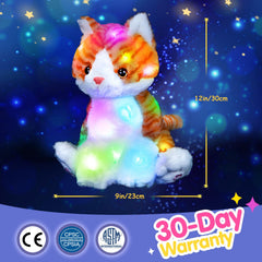 Music Stripe Cat Plush Toy Soft 12in