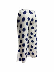  Dot Print High Rise Wide Leg Trousers