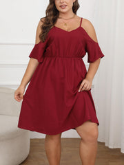  Women's Cold Shoulder Cut Out Mini Dress