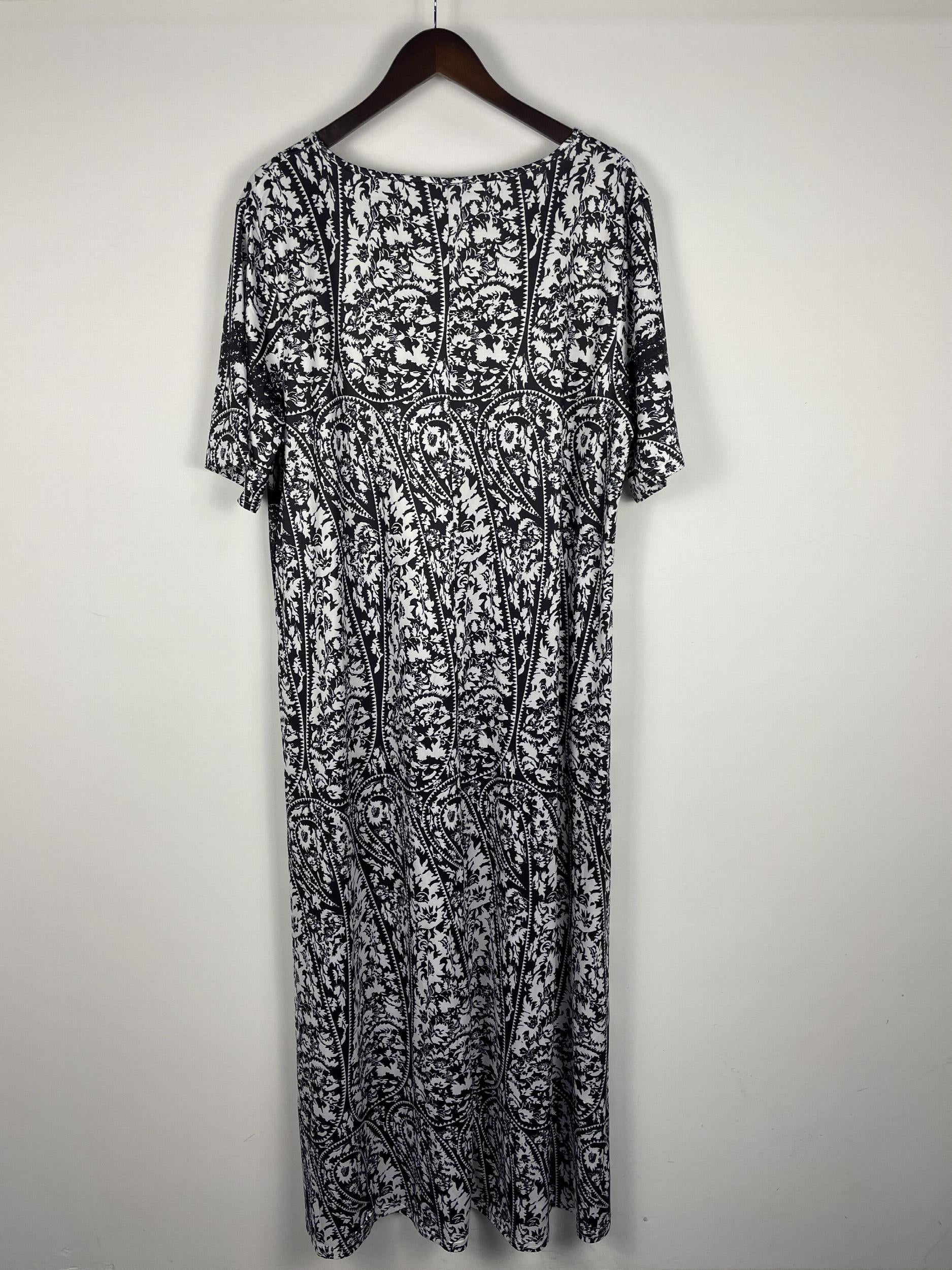  Colorblock Paisley Print V-Neck Dress With Pockets