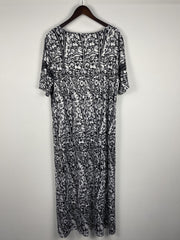  Colorblock Paisley Print V-Neck Dress With Pockets
