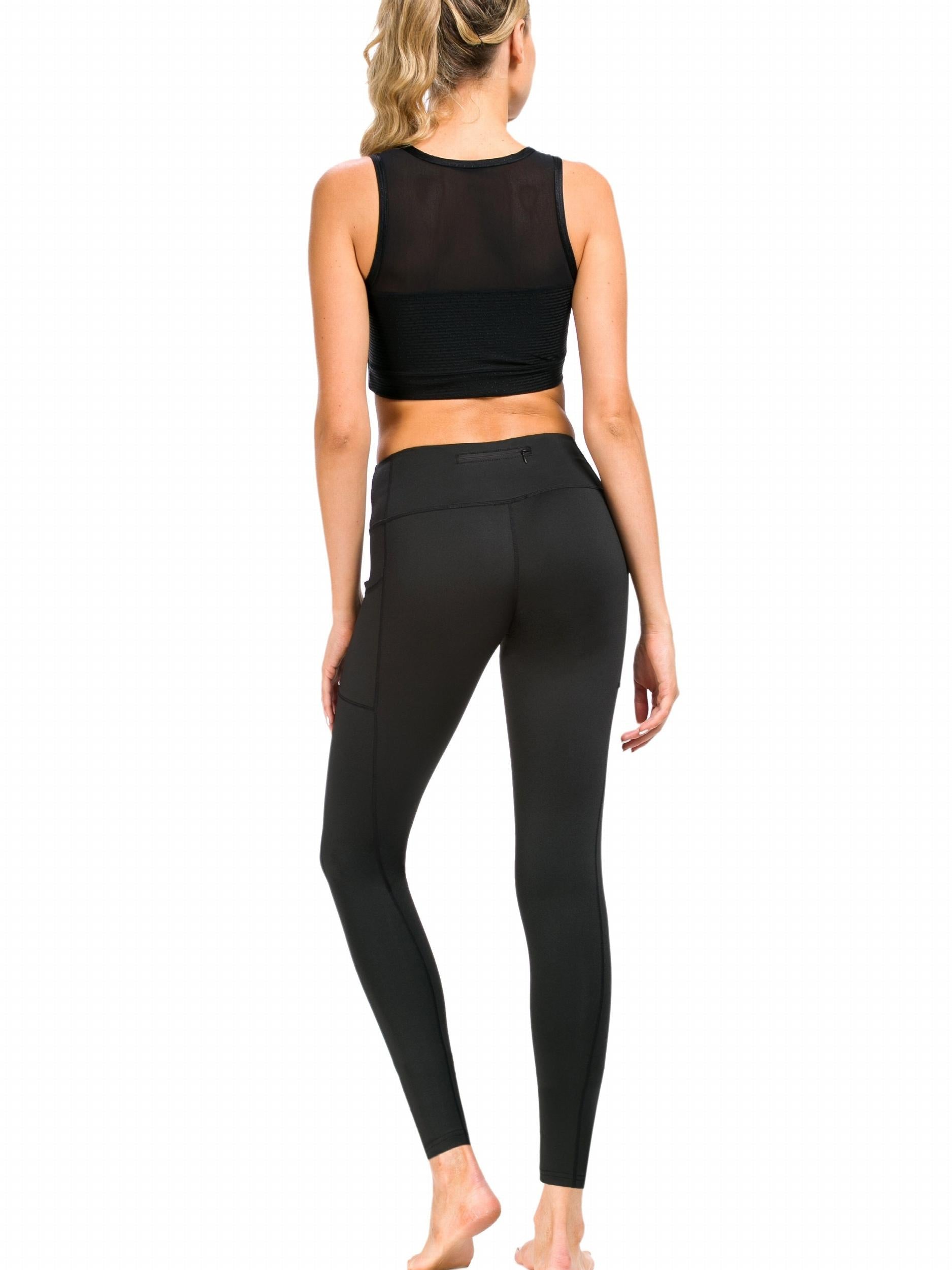 Side Pockets Cropped Yoga Leggings High Elastic Sports Fitness Pants