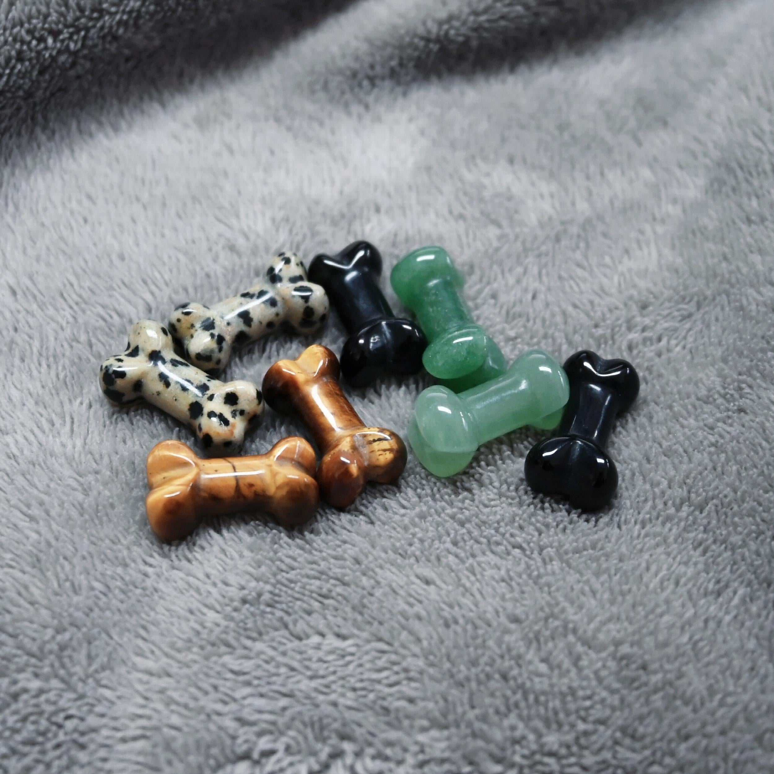 5pcs Natural Crystal Agate 25mm Bone Ornaments DIY Jewelry Materials