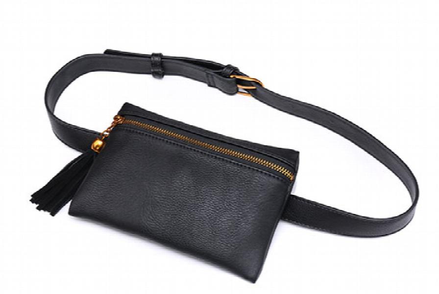 Women Waist Bag Tassel Fanny Pack Belt Small Cell Phone Purse