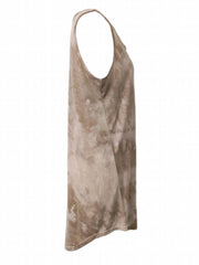 Tie Dye Print Lounge Dresses Crew Neck Sleeveless Home Dress Women's Loungewear