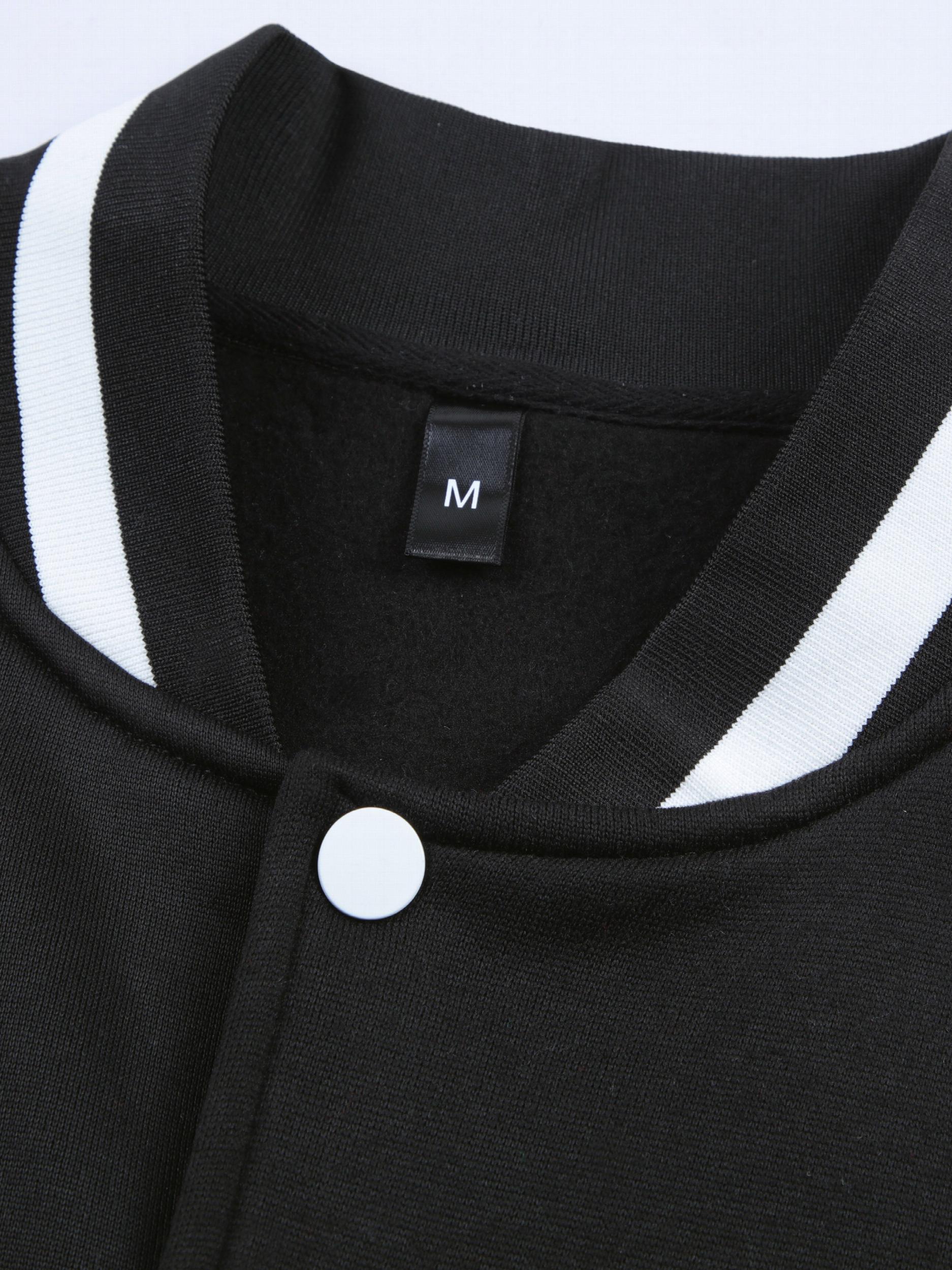 V Letter Print Snake Pattern Graphic Baseball Jacket Men's Clothes