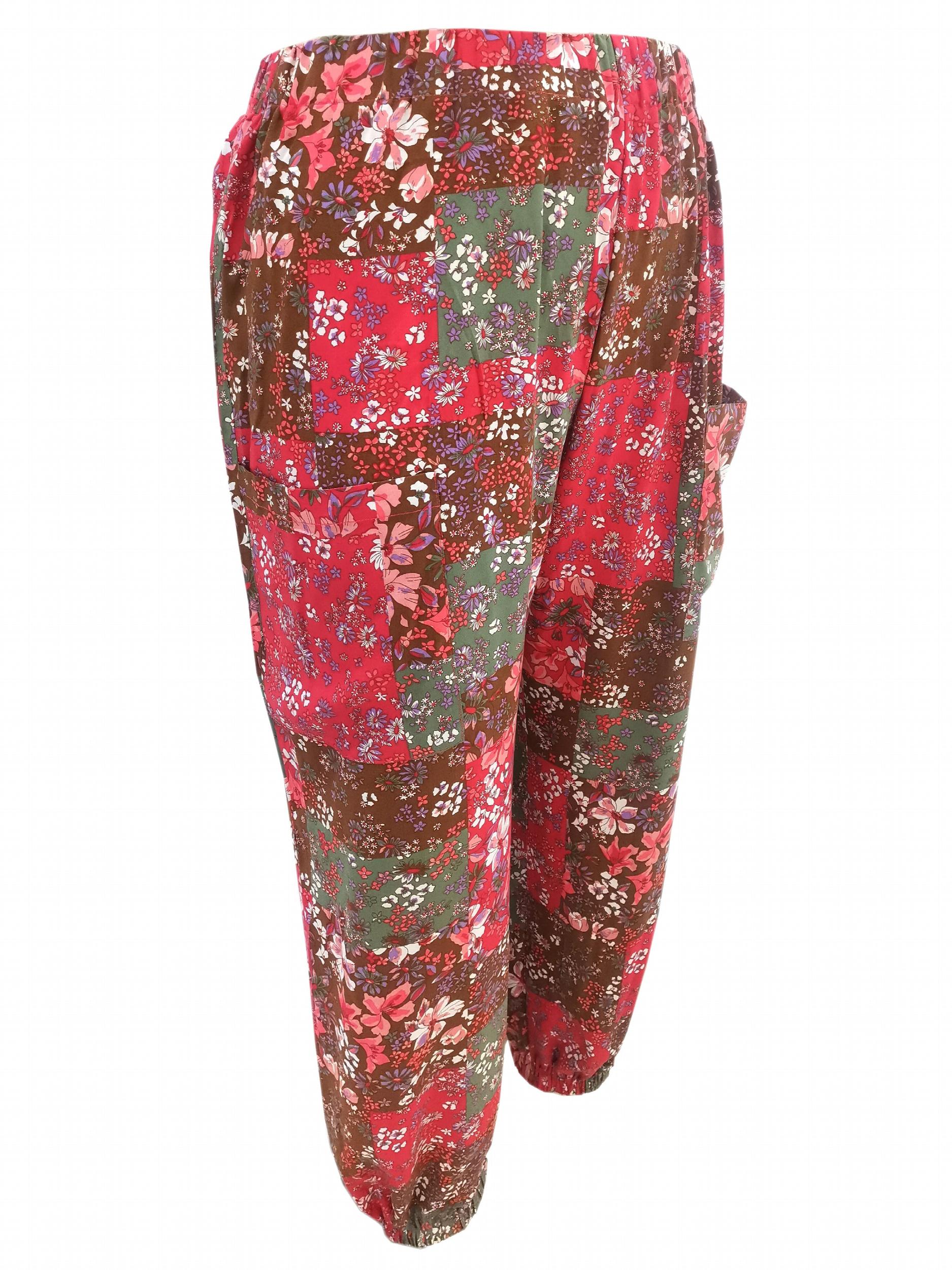  Floral Print Sporty Pants with Pockets
