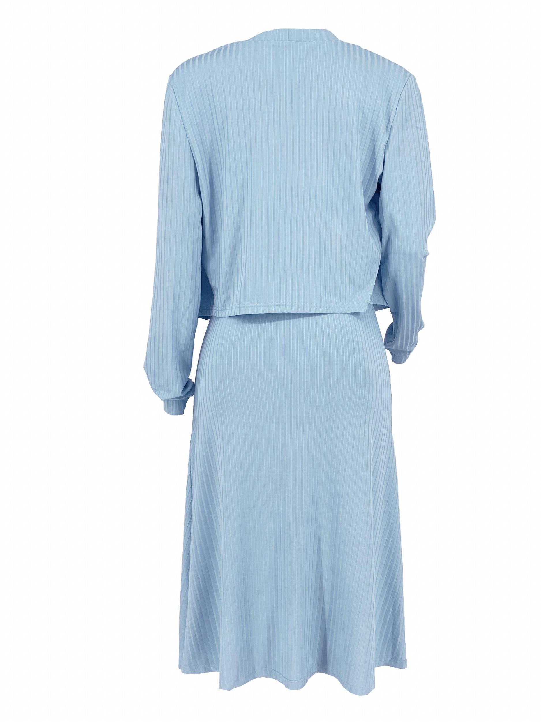 Solid Casual Three Piece Set Long Sleeve Tops & Tank Top