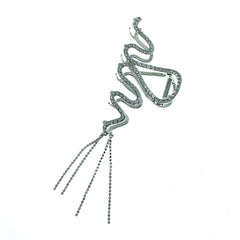 Large Rhinestone Hair Claw Big Wave Hair Clip Strong Hold Tassel Chain Hair Claw