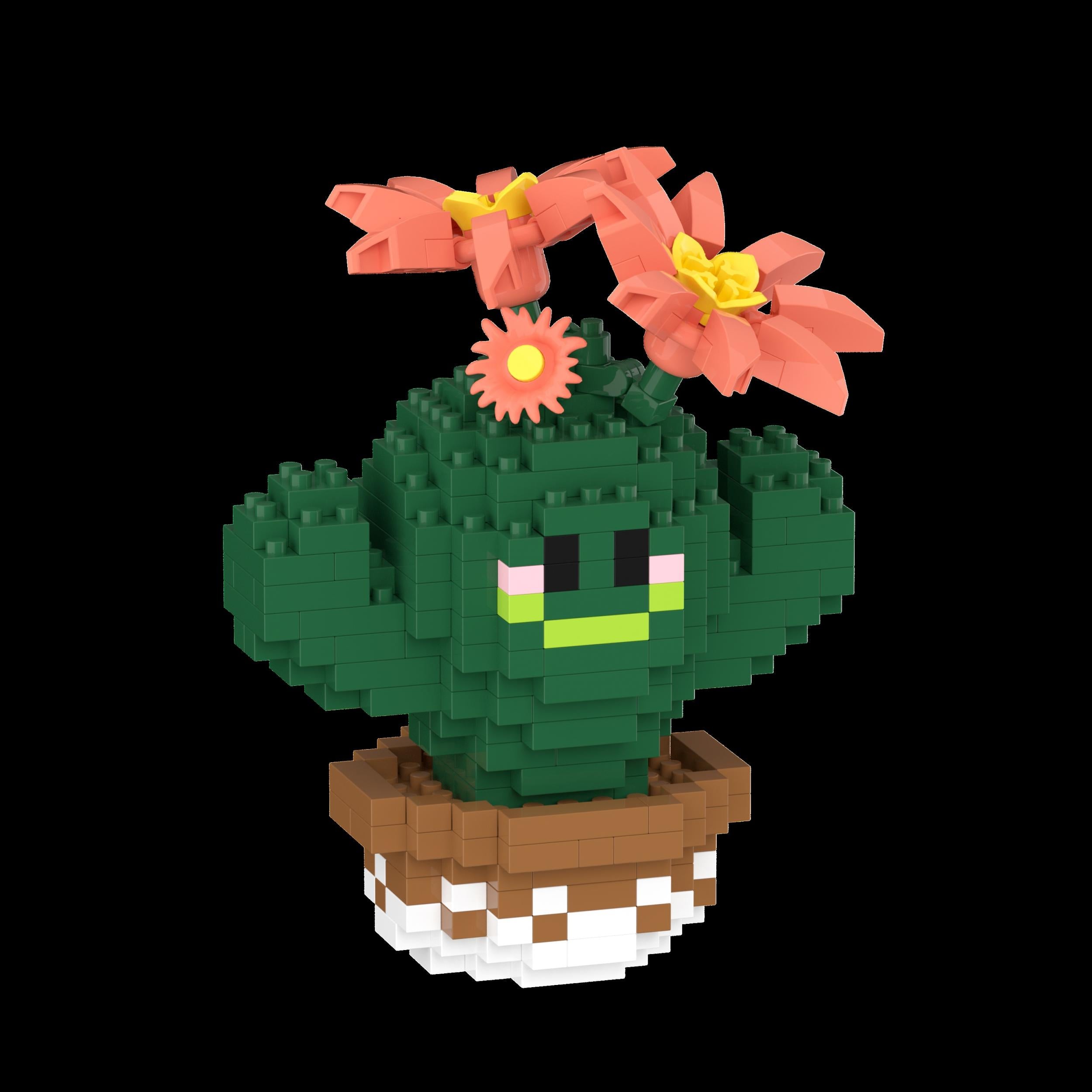 Cactus Series Building Blocks Set - Creative Plant Themed Kit - Assorted Colors