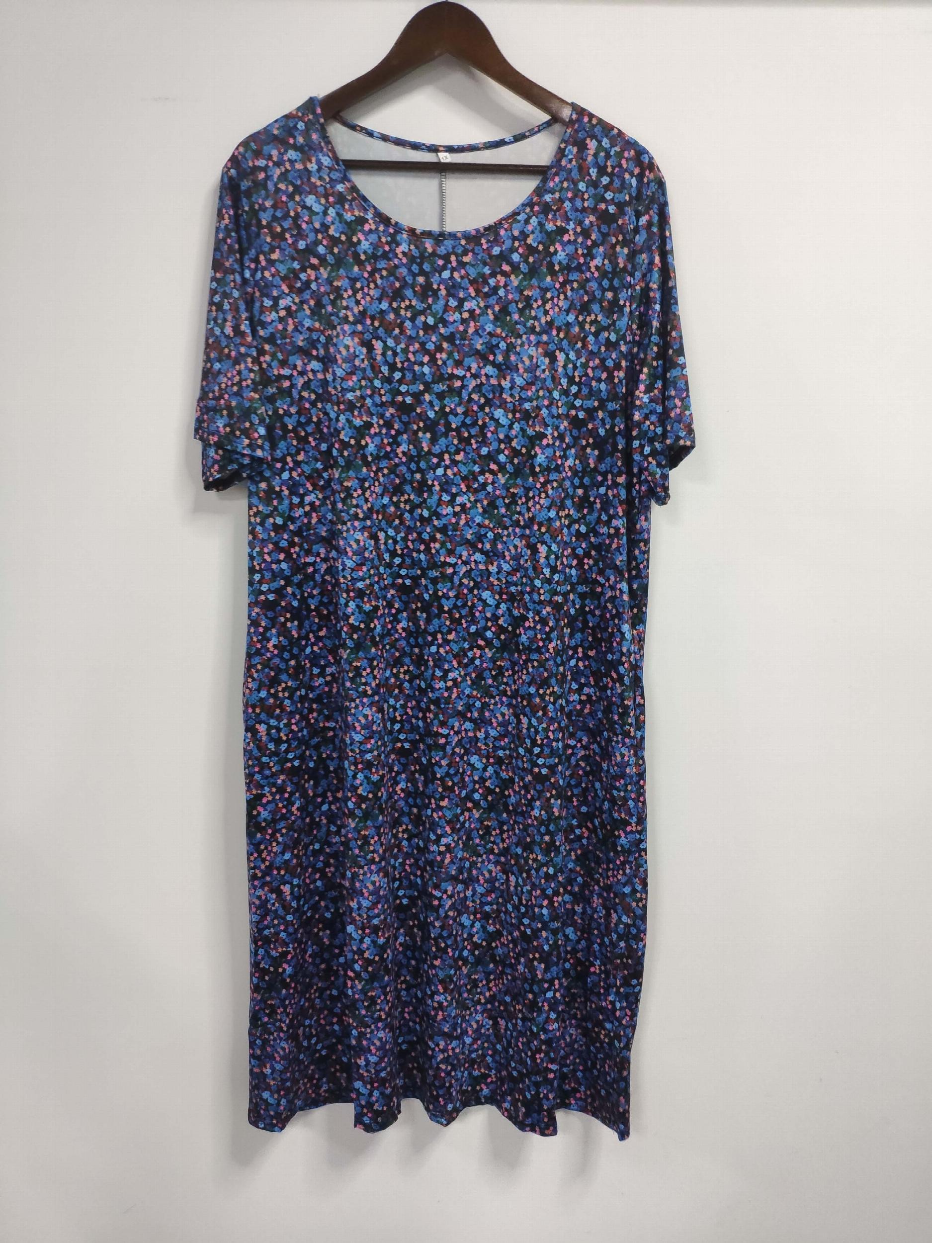  Casual Dress Women's Floral Print Tee Dress With Pockets
