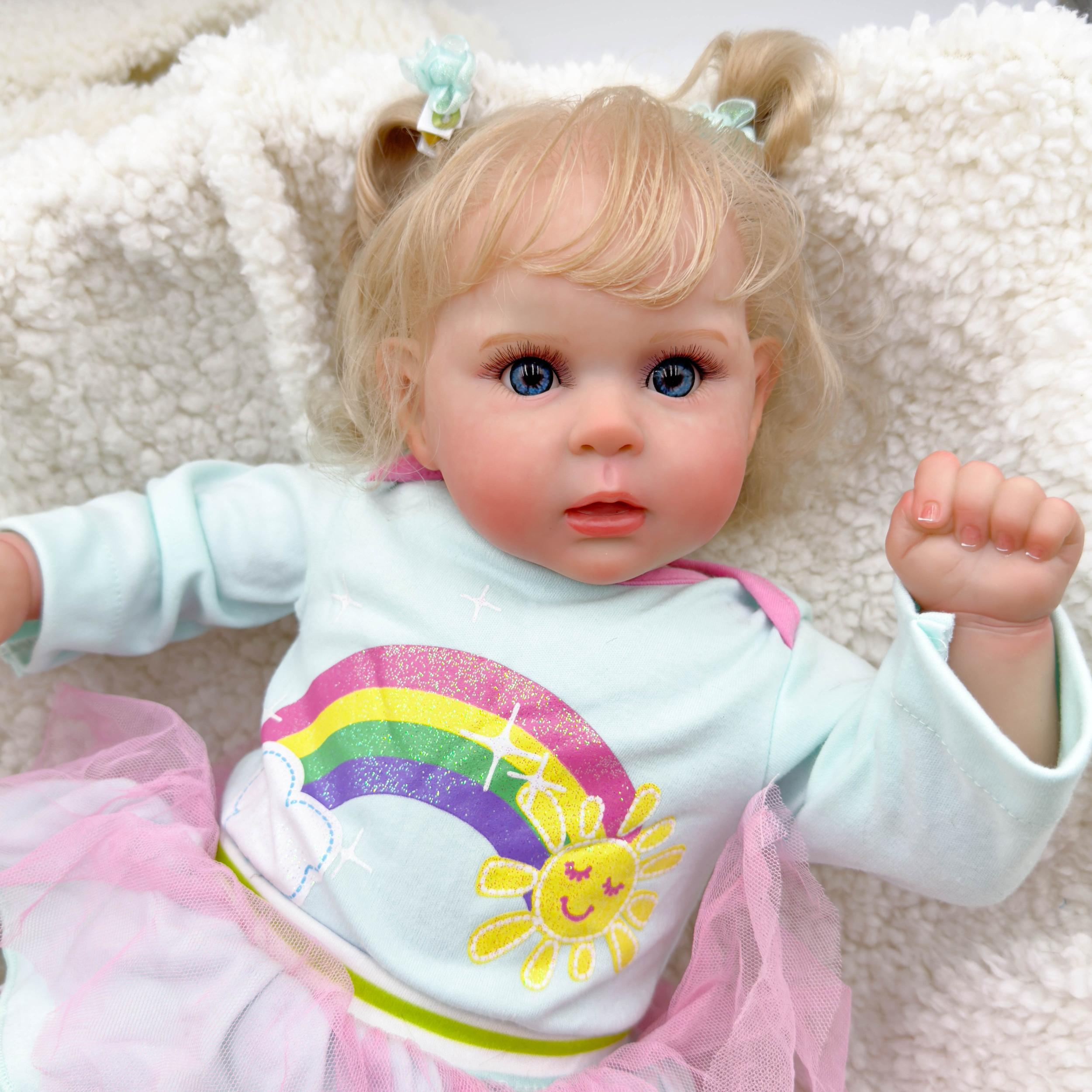 Adorable Reborn Doll Blonde Hair Soft Vinyl Realistic Lifelike