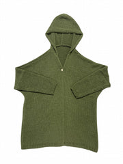  Casual Cardigan Solid Drop Shoulder Long Sleeve Hooded Cardigan
